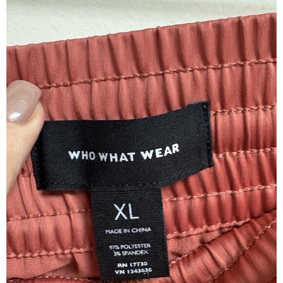 Who What Wear Women’s XL Rust Wide Leg Pants High Rise Elastic Waist Satin Look - Picture 5 of 6